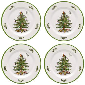 Spode Christmas Tree Melamine Dinner Plates, Set of 4 - 11 Inch