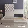 AMERLIFE Bed Frame with Sleigh Headboard, Velvet Upholstered Platform Bed, No Box Spring Needed - 4 of 4