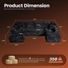XIZZI U-Shaped Plush Compression Sofa Set w/ Dual Chaises, 28" Deep Seating & 11" Wide Armrest, No Assembly Needed Sectional Sofa in Beige/Black/Gray - 3 of 4