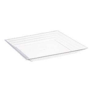 Smarty Had A Party 12" x 12" Clear Square Plastic Serving Trays - 24 pcs - 1 of 4