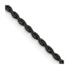 Chisel Stainless Steel Polished Black IP-plated 2.4mm 16" Rope Chain Necklace - 2 of 4