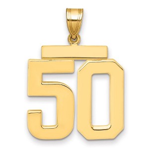 Black Bow Jewelry 14k Yellow Gold, Athletic Collection, Large Polished Number 50 Pendant - 1 of 3