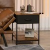 Costway 2-tier Nightstand Bedside End Sofa Table with  Drawer for Living Room - image 3 of 4