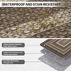 Braided Print Area Rug Washable Bedroom Rugs Bordered Geometric Indoor Soft Carpet Farmhouse Low Pile Non Slip Throw Floor Cover - 3 of 4