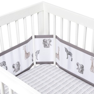 BreathableBaby 3pc Bedding Set Watercolor Animals - Gray