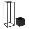 Kate and Laurel Palade Rectangle Metal Freestanding Planter, 2 Piece, Black - 3 of 4