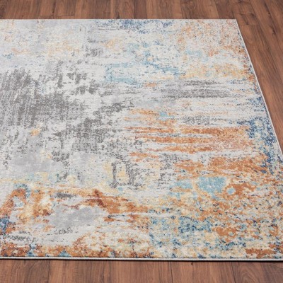 Luxe Weavers Multi Abstract Stain-Resistant Area Rug 2x3