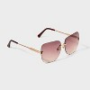 Womens Shiny Metal Square Sunglasses - Universal Thread™ Gold - 2 of 2