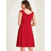 Allegra K Women's 1950s Retro Scoop Neck Formal Cocktail Swing Dresses - 3 of 4