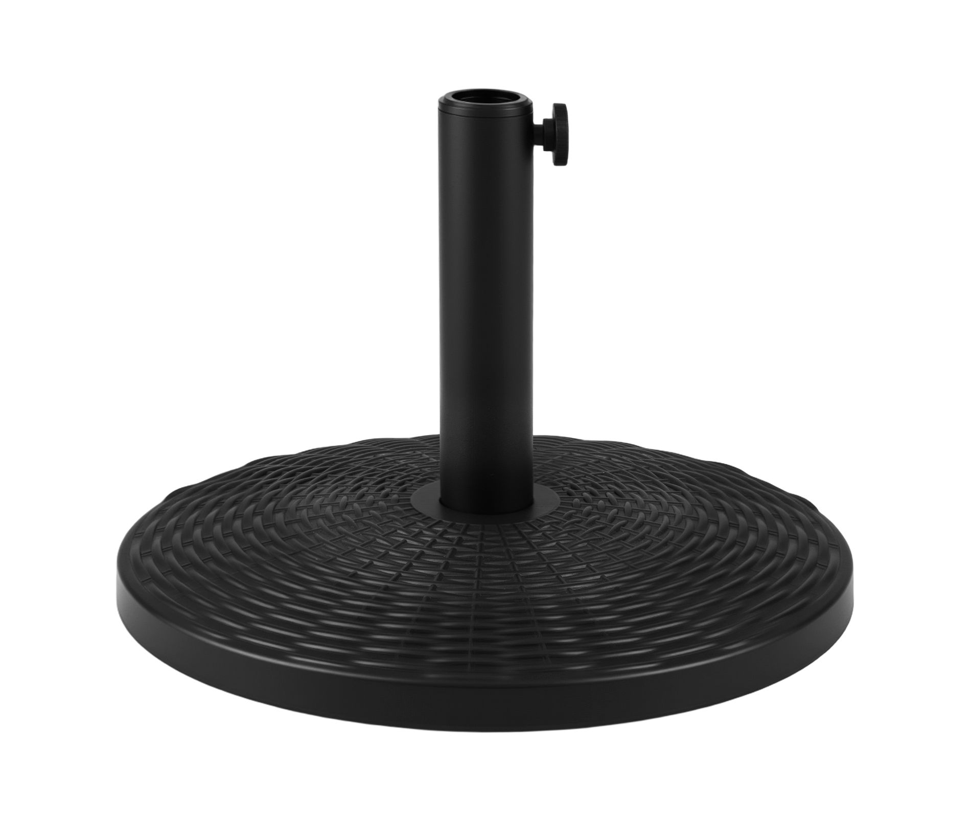 Costway Concrete Patio Umbrella Base, Heavy-duty Round Umbrella Stand with Rattan Pattern