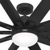 Hunter 60" Overton Matte Black Lighted Ceiling Fan with Integrated LED and Wall Control - Modern Design for High-Speed Cooling - 2 of 4