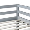PAGED Rubber Wood Twin Size Loft Bed, Modern Low Bed Frame with Ladder and Guardrail, Bunk Bed for Boy and Girl - 3 of 4