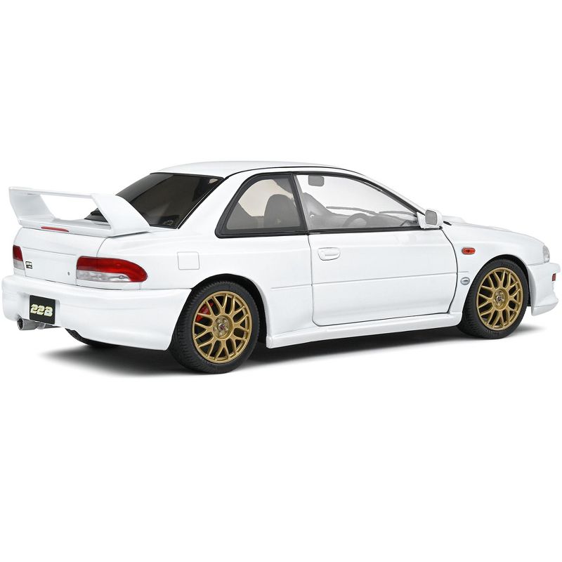 1998 Subaru Impreza 22B RHD (Right Hand Drive) Pure White with Gold Wheels 1/18 Diecast Model Car by Solido, 5 of 6