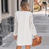 Women's Floral Lace Scalloped V-Neck Mini Dress - Cupshe - 4 of 4