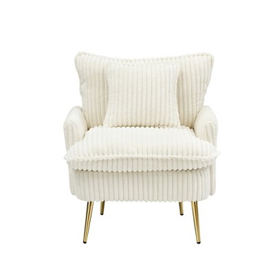 Ridstar Single Chair For Living Room & Bedroom-White