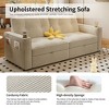 Resenkos 2-in-1 Velvet Convertible Sofa Bed Loveseat with 600lb Capacity and Handles - - 3 of 4