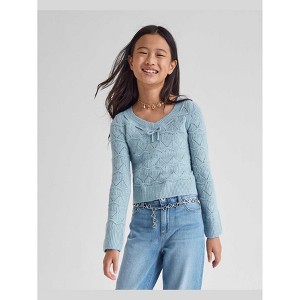 The Children's Place Girls Long Sleeve Pointelle Bow Sweater - 1 of 2