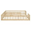 YOOCOZZ Double Twin Size Wood Floor Bed with Guardrails - 3 of 4
