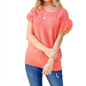 Women's Flying Free Short Sleeve Sweater - And The Why - 1 of 3