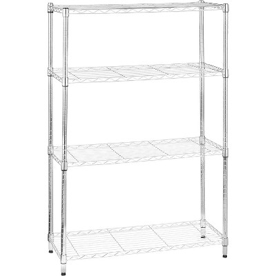 4-Shelf Adjustable Heavy Duty Steel Wire Rack Storage Shelving Organizer for Kitchen, Garage