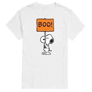 Men's - Peanuts - Snoopy Boo Sign Short Sleeve Graphic T-Shirt - 1 of 4