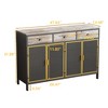 47.64" Freestanding 4 Door Sideboard with 3 Top Drawers, Dark Gray - ModernLuxe - 3 of 4