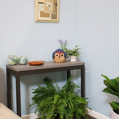 Whimsical Blue and Brown Ceramic Owl Tabletop Fountain