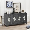 Sideboard Decorative Storage Cabinet with Mirrored Decorative Doors, CENGHU Wooden Console Cabinet with 4 Doors for Living Room, Bedroom, Hallway - 3 of 4