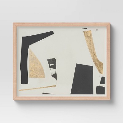 16" x 20" Abstract Framed Wall Art White/Black/Gold - Project 62™