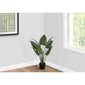 Monarch Specialties Artificial Plant 37 inch Tall Aureum Tree Indoor Faux Fake Floor Greenery Potted Real Touch Decorative Green Leaves Black Pot - 1 of 4