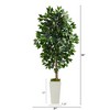 Nearly Natural 4.5-ft Ficus Artificial Tree in White Planter - 2 of 4