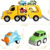 MOVSSOU Toy Cars Carrier Toddler Toys 5-in-1 with Light Sound Playset Gifts for 1 2 3 4 Year Old - 2 of 4