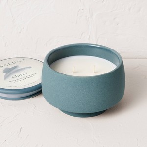 2 Wick Ceramic Jar Candle with Lid Clarity - Casaluna™ - 1 of 4