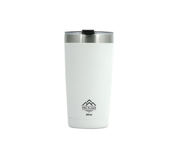 Tru Flask 20 Oz Stainless Steel Double Wall Insulated Travel Mug Tumbler, White