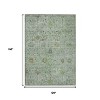 Artichoke Green And Gray Floral Washable Indoor Outdoor Area Rug - 3 of 4