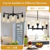 Matte Black 3-Light Farmhouse Chandelier with Clear Cylinder Glass Shades Adjustable Height for Dining Room Kitchen Island Living Room - 4 of 4