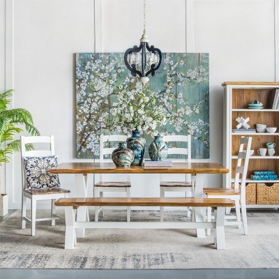 Farmhouse Chandelier, 6-Light Wood Chandelier Pendant Light Fixture with Adjustable Chain for Dining&Living Room, Bulb Not Included-The Pop Home