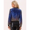 INSPIRE CHIC Women's Sequin Long Sleeve Zipper Front Sparkle Bomber Jackets - 4 of 4