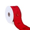 3" Dupioni Button Ribbon Red - National Tree Company - 4 of 4