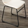 CAVINAS Set of 2 Vintage PU Leather Dining Chairs, Handcrafted Metal Frame in Antique Brown with Black Iron Legs - 4 of 4