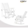 VINGLI Heavy Duty 600 LBS Outdoor Wooden Rocking Chair with Higher Backrest,Patio Rocking Chair with Ergonomic Design, White - 3 of 4
