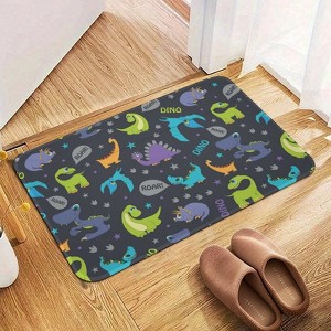 Dinosaur Bathroom Rugs Winter Bath Mat Absorbent Non Slip Bathroom Mat Christmas Soft Floor Carpet 16x20 Inches - 1 of 1