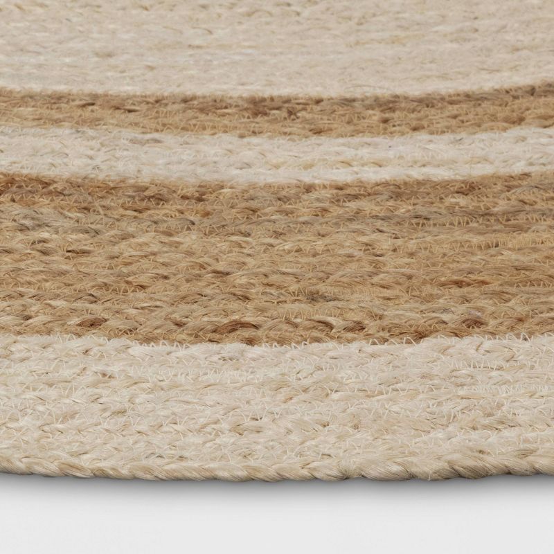 Color Block Braided Jute Area Rug Cream/Natural - Hearth & Hand™ with Magnolia, 3 of 5