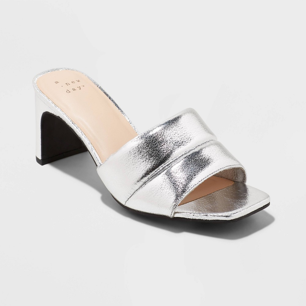 Size 8 Women's Lilah Heels - A New Day Silver 8