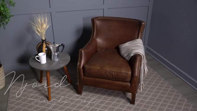Njord Vintage Leather Club Chair - Light Brown - Christopher Knight Home, 2 of 7, play video