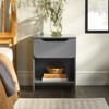 TIRAMISUBEST Sleek Modern Nightstand with Drawer and Cubby ¨C Dark Grey Finish - 3 of 4