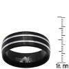 Steeltime Men's two tone black ip and stainless steel band ring. Size 9-12 - 3 of 4