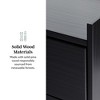 Okak 2-Drawer Bedside Table Mid-Century Modern, Solid Wood Accent Nightstand with Easy-Pull Drawers for Bedroom Small Spaces, Black - 3 of 4