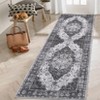 Faux Wool Vintage Printed Area Rug with Non Slip Backing Machine Washable Stain Resistant  Soft  Accent Carpet for Indoor Places - 4 of 4
