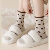 Anna-Kaci 3 Pairs Women's Plush Crew Socks with Polka Dot Pattern and Thick Fleece Lining - 2 of 4